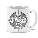 An iced coffee mug morphing into a tech n9ne logo, surrounded by pokemon inspired elements tattoo design idea