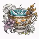 storm in a tea cup tattoo design idea