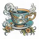 storm in a tea cup tattoo design idea