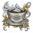 storm in a tea cup tattoo design idea