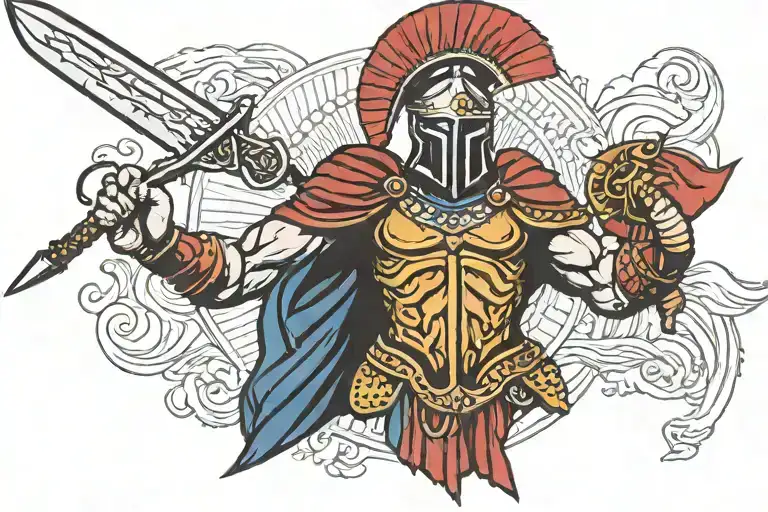 Spartan warrior tattoo design idea