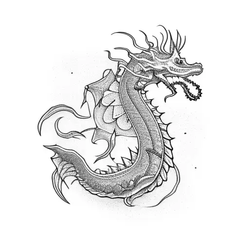 long dragon tattoo design idea