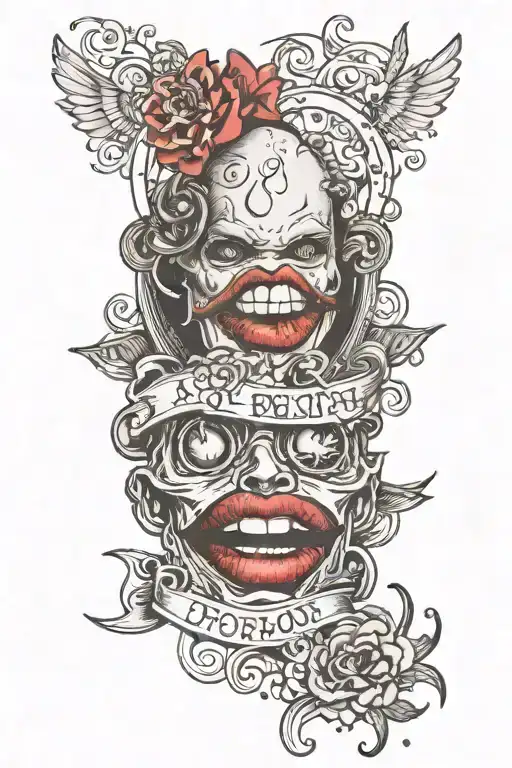 Merge Elden Ring and Rocky Horror aesthetics to create a unique and edgy tattoo design tattoo design idea