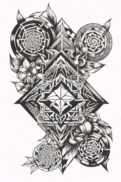 geometric design incorporating tattoo design idea
