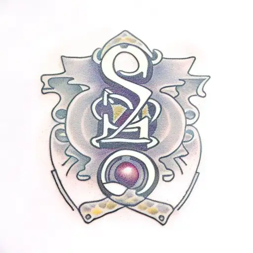 stone letter number 3 tattoo design idea
