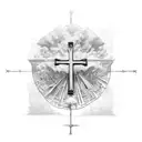 rip cross  tattoo design idea