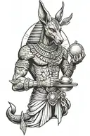 Anubis holding a scale tattoo design idea