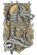 Anubis guiding souls tattoo design idea
