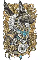 Anubis guiding souls tattoo design idea