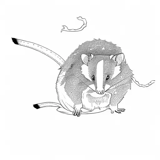 an opossum tattoo design idea