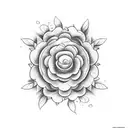 A retro cassette tape surrounded by blooming flowers tattoo design idea