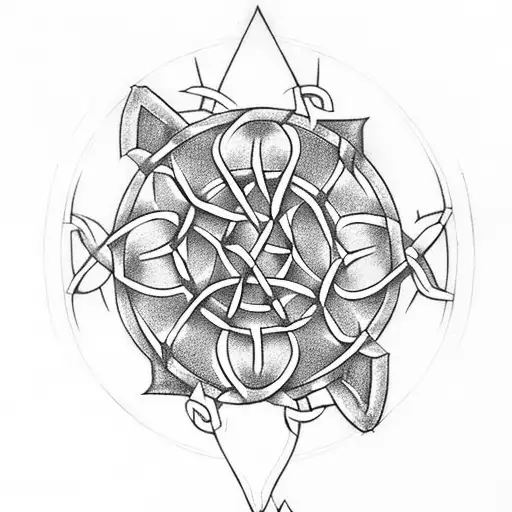 Incorporate Gael A's Gaelic heritage with Y/L's interest in archery to design a Celtic knotwork arrow tattoo tattoo design idea