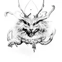 Magical creature from Magic the Gathering in an Alice in Wonderland setting tattoo design idea