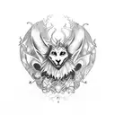 Magical creature from Magic the Gathering in an Alice in Wonderland setting tattoo design idea