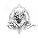 Magical creature from Magic the Gathering in an Alice in Wonderland setting tattoo design idea