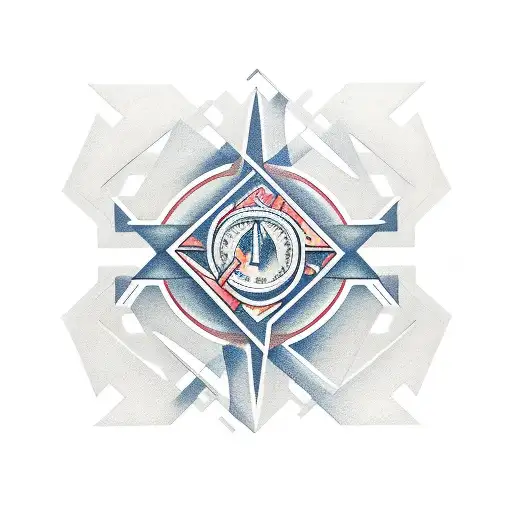 Geometric tattoo design inspired by millwright machinery tattoo design idea