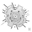 5 gears intregrated into trash polka tattoo tattoo design idea