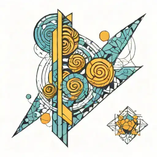An abstract design incorporating Fibonacci sequences and geometric patterns, inspired by forex trading strategies tattoo design idea