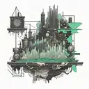 Start by typing "Liquidity Lab" as text and then overlay a graph on top of it. Make sure the graph is transparent enough tattoo design idea