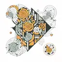 An abstract design incorporating Fibonacci sequences and geometric patterns, inspired by forex trading strategies tattoo design idea