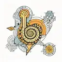 An abstract design incorporating Fibonacci sequences and geometric patterns, inspired by forex trading strategies tattoo design idea