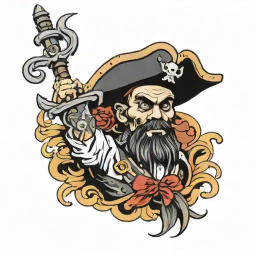 Savvy with pirate flag  tattoo design idea
