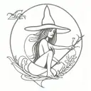 witch tattoo design idea