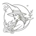 witch tattoo design idea