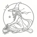 witch tattoo design idea