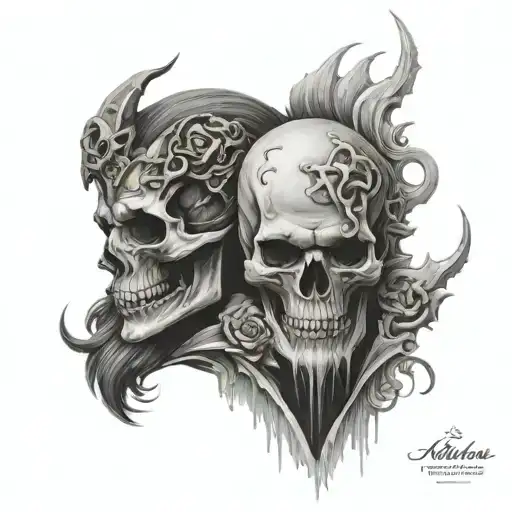 Memento mori thanatos and hades Greek god tattoo design idea