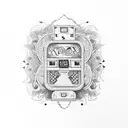 slot machine, 777, jackpot tattoo design idea