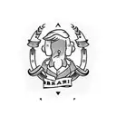 Bartender logo with Numbers and rose tattoo design idea