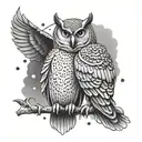 Gladiator and Owl tattoo design idea