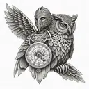 Gladiator and Owl tattoo design idea