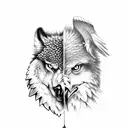 Eagle & wolf tattoo design idea