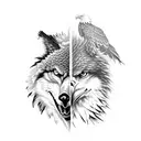 Eagle & wolf tattoo design idea