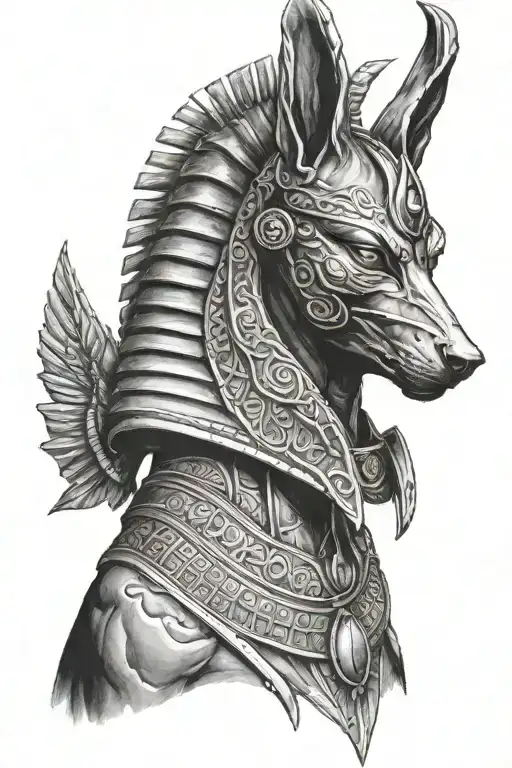 anubis god tattoo design idea