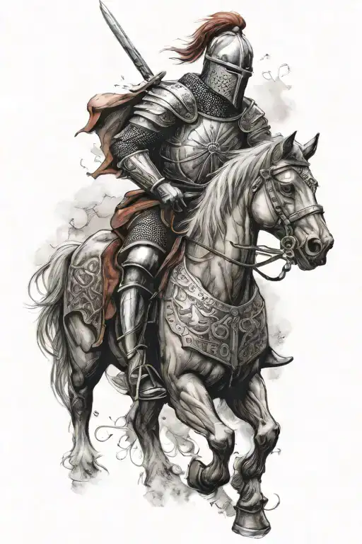 Serbian medieval knight tattoo design idea