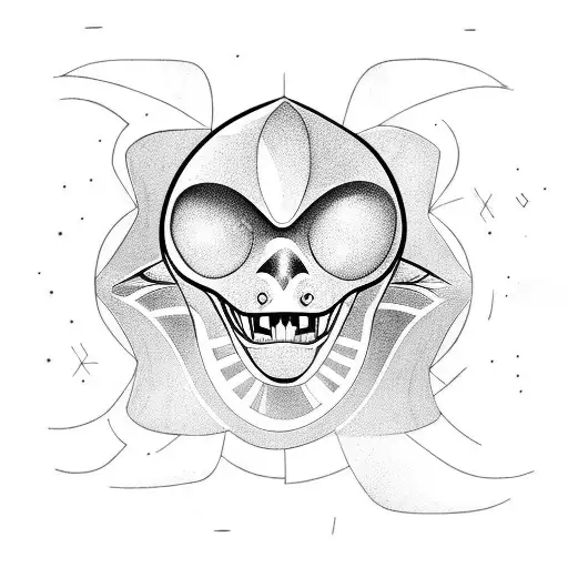 alien abduction tattoo design idea