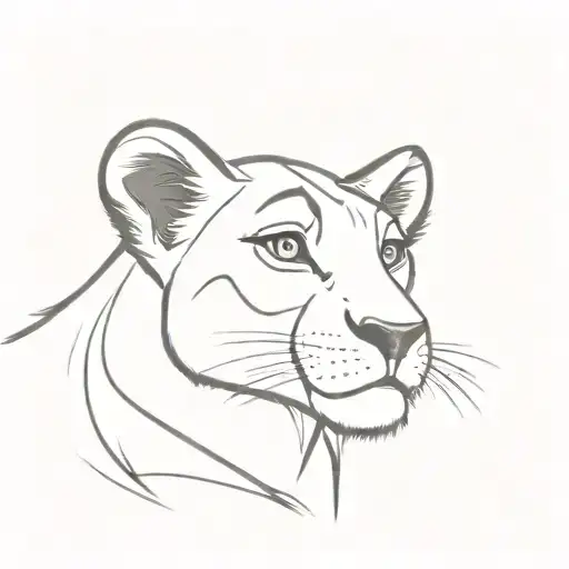 nala from the lion king eyes closed tattoo design idea