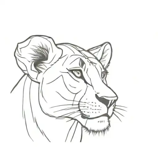 realistic sketch of nala from the lion king tattoo design idea