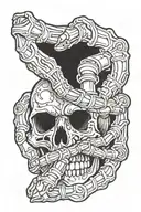 one human hand one skeleton hand holding tattoo design idea