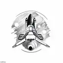 space shuttle  tattoo design idea