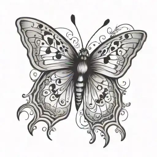 night butterfly with a phrase tattoo design idea