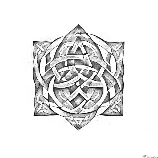 Celtic Triquetra and Celtic Tree of Life tattoo design idea