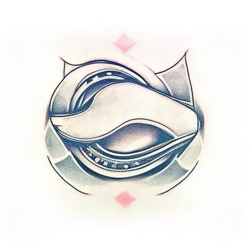 Crotch tattoo design from the name Manaporn, thin lines. Line art tattoo design idea