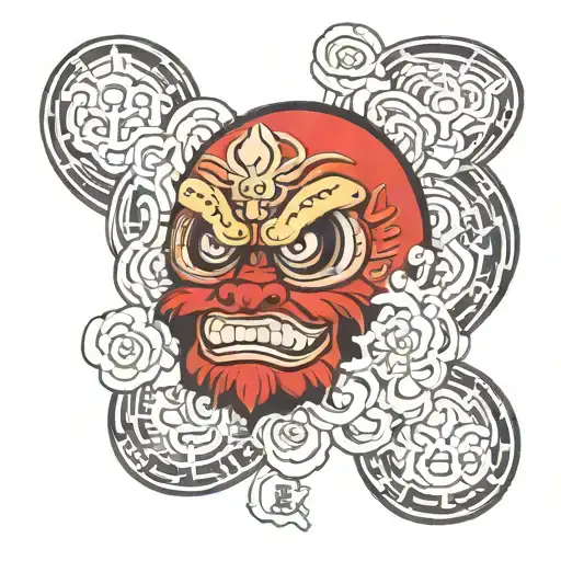 daruma doll tattoo design combining elements tattoo design idea