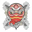 daruma doll tattoo design combining elements tattoo design idea
