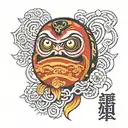 daruma doll tattoo design combining elements tattoo design idea