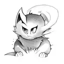 A mysterious Umbreon lurking in the shadows tattoo design idea